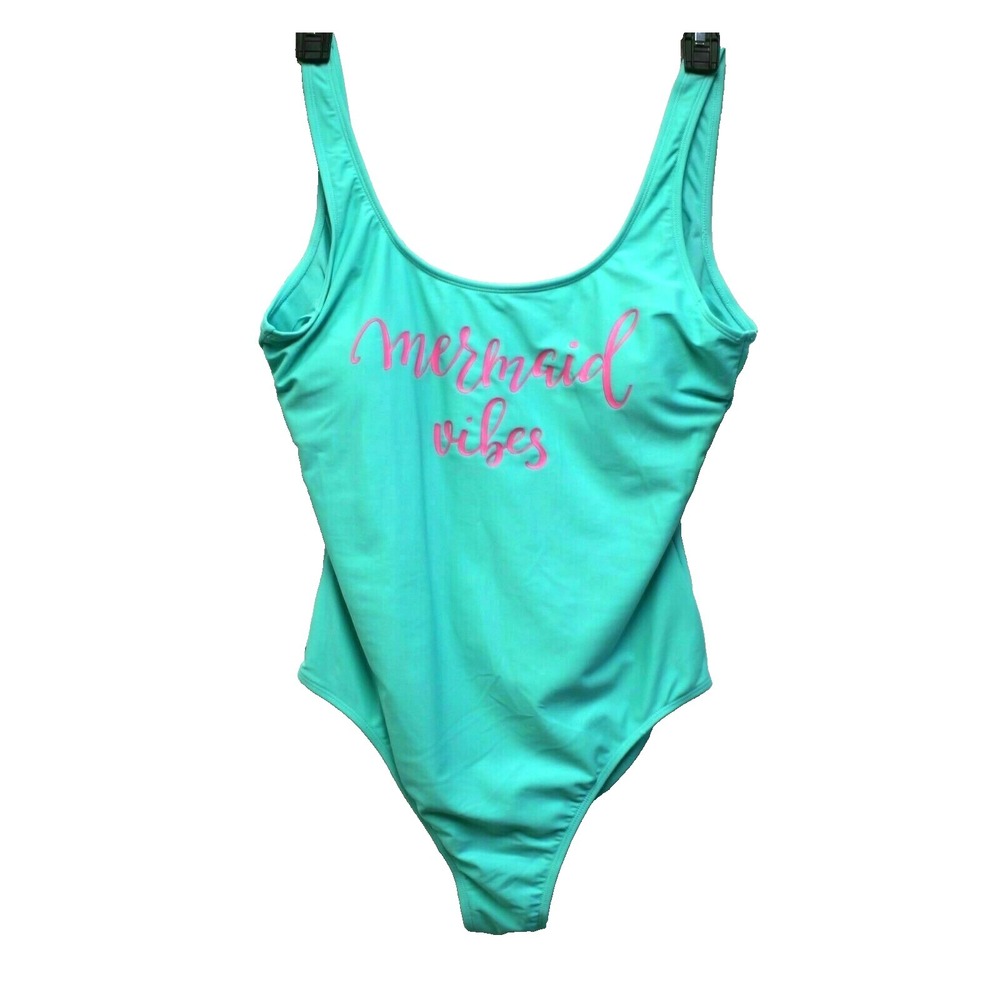 NWT SO XL Women One-Piece Swim Suit Bathing Suit Aqua Pink Size 16-18